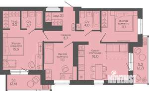 3-к квартира, вторичка, 83м2, 17/19 этаж