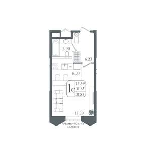 Студия квартира, вторичка, 32м2, 3/21 этаж