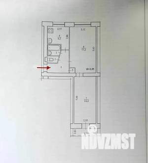 2-к квартира, вторичка, 46м2, 2/5 этаж