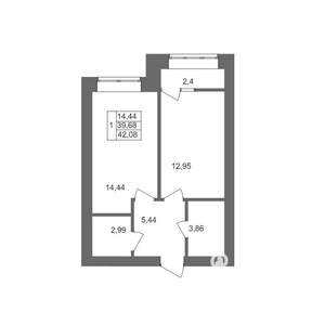 1-к квартира, вторичка, 42м2, 7/10 этаж