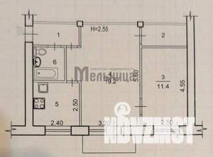 2-к квартира, вторичка, 45м2, 5/5 этаж