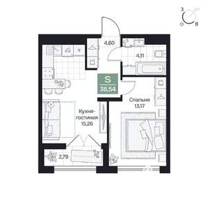 1-к квартира, вторичка, 39м2, 4/10 этаж