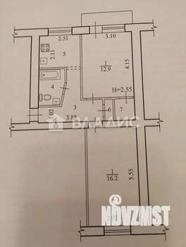 2-к квартира, вторичка, 47м2, 3/5 этаж