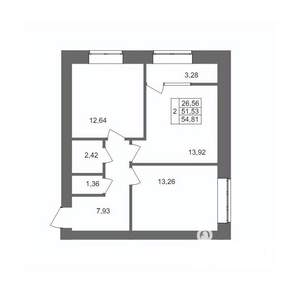 2-к квартира, вторичка, 55м2, 4/10 этаж