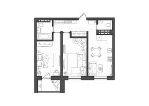2-к квартира, строящийся дом, 56м2, 7/8 этаж