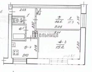 2-к квартира, вторичка, 42м2, 2/2 этаж