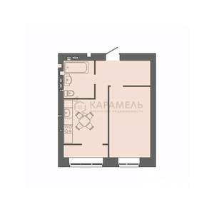 1-к квартира, строящийся дом, 40м2, 5/9 этаж
