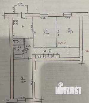 3-к квартира, вторичка, 86м2, 2/7 этаж
