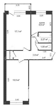 2-к квартира, вторичка, 51м2, 3/5 этаж
