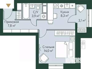 1-к квартира, вторичка, 37м2, 9/24 этаж