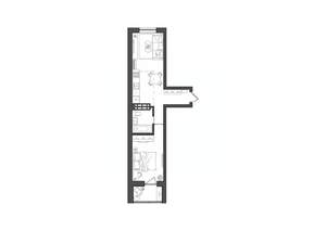 1-к квартира, строящийся дом, 41м2, 3/8 этаж