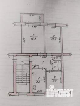 3-к квартира, вторичка, 61м2, 2/5 этаж
