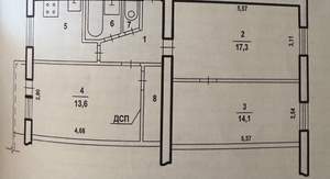 3-к квартира, вторичка, 62м2, 3/5 этаж