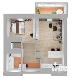 2-к квартира, вторичка, 50м2, 24/24 этаж