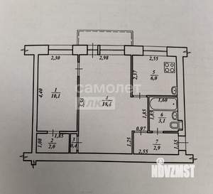 2-к квартира, вторичка, 43м2, 3/5 этаж