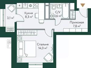 1-к квартира, вторичка, 37м2, 16/24 этаж