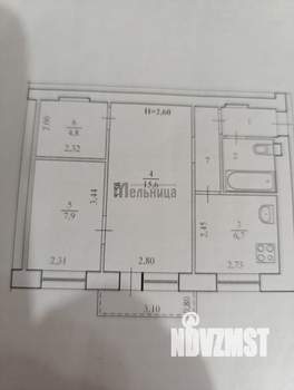 2-к квартира, вторичка, 43м2, 4/5 этаж