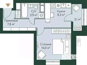 1-к квартира, вторичка, 37м2, 6/24 этаж