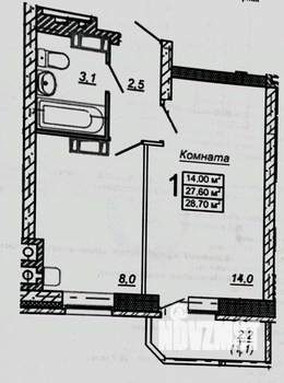 1-к квартира, вторичка, 29м2, 2/11 этаж