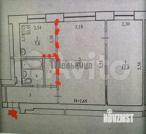 2-к квартира, вторичка, 45м2, 2/3 этаж