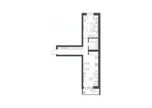 1-к квартира, строящийся дом, 46м2, 5/9 этаж