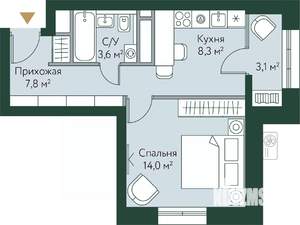 1-к квартира, вторичка, 37м2, 19/24 этаж