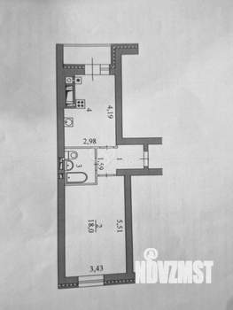 1-к квартира, вторичка, 37м2, 2/10 этаж