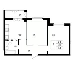 Студия квартира, вторичка, 58м2, 8/17 этаж