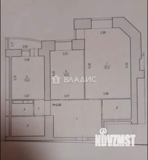 2-к квартира, вторичка, 74м2, 8/15 этаж