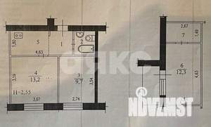 2-к квартира, вторичка, 34м2, 6/9 этаж