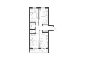 3-к квартира, строящийся дом, 83м2, 1/9 этаж