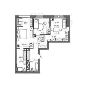 3-к квартира, вторичка, 79м2, 22/24 этаж