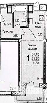 Студия квартира, вторичка, 32м2, 14/14 этаж