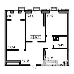 2-к квартира, вторичка, 67м2, 9/23 этаж
