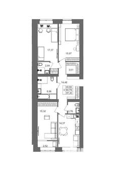 3-к квартира, вторичка, 97м2, 2/10 этаж