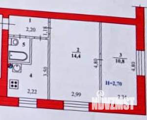 2-к квартира, вторичка, 35м2, 1/2 этаж