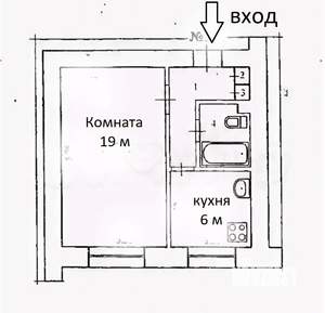 1-к квартира, вторичка, 32м2, 1/9 этаж