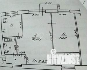 2-к квартира, вторичка, 44м2, 5/5 этаж
