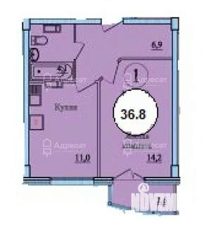 1-к квартира, вторичка, 35м2, 17/20 этаж