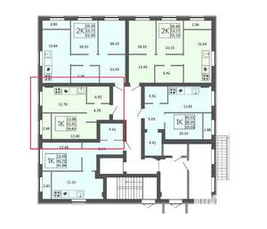 1-к квартира, строящийся дом, 35м2, 3/4 этаж
