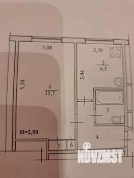 1-к квартира, вторичка, 30м2, 4/5 этаж
