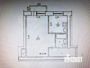 1-к квартира, вторичка, 33м2, 5/5 этаж