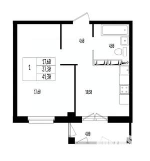 Студия квартира, вторичка, 41м2, 5/17 этаж