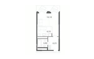 1-к квартира, вторичка, 33м2, 17/21 этаж