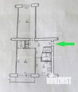 2-к квартира, вторичка, 47м2, 4/5 этаж