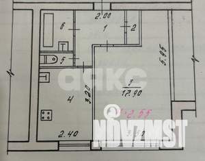 1-к квартира, вторичка, 34м2, 1/9 этаж