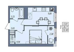 1-к квартира, вторичка, 30м2, 7/10 этаж