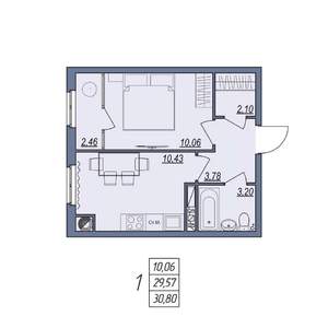 1-к квартира, вторичка, 31м2, 2/8 этаж