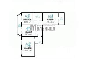 3-к квартира, вторичка, 77м2, 15/16 этаж