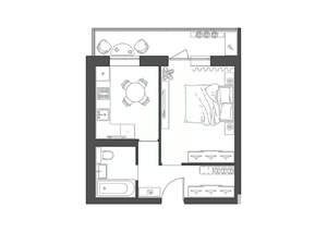 1-к квартира, строящийся дом, 34м2, 7/9 этаж